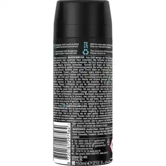 Jumbo Axe fine fragrance collection premium deodorant bodyspray aqua bergamot 150ml aanbieding