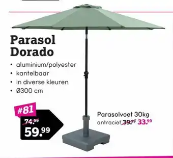 Leen Bakker Parasol dorado Ø300CM aanbieding