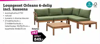 Leen Bakker Loungeset orleans 6-delig incl. kussens aanbieding