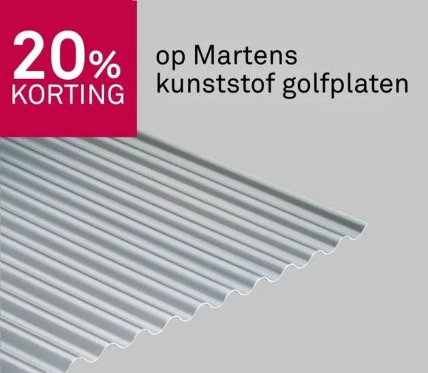 20 korting op martens kunstof golfplaten aanbieding bij Karwei