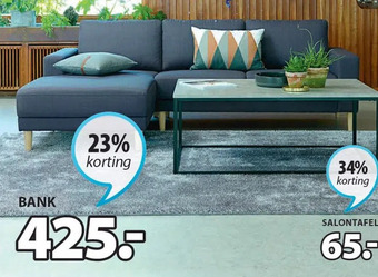 Jysk Egense bank met chaise longue aanbieding