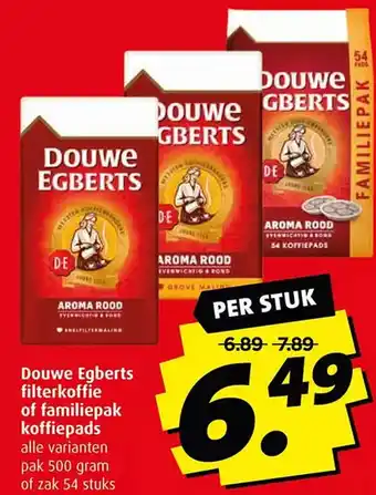 Boni Douwe egberts filterkoffie of familiepak koffiepads aanbieding