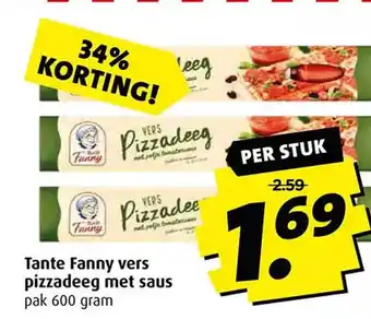 Boni Tante fanny vers pizzadeeg met saus aanbieding