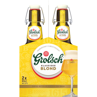 Jumbo Grolsch klassieke blond 2 x 450ml (bruine beugel) aanbieding