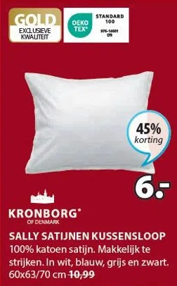Jysk Sally satijnen kussensloop aanbieding