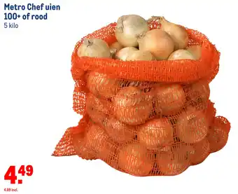 Makro Metro Chef uien 100+ of rood 5 kilo aanbieding