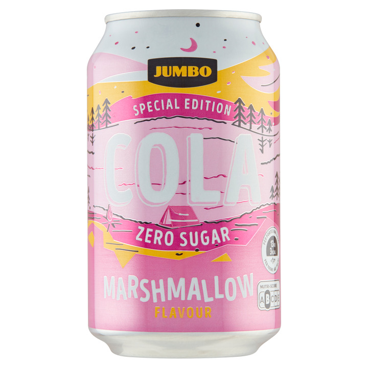 Jumbo cola marshmallow blik 330ml aanbieding bij Jumbo