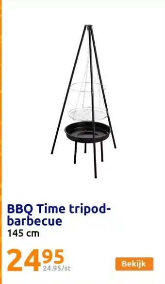 Action BBQ time tripod barbecue 145CM aanbieding