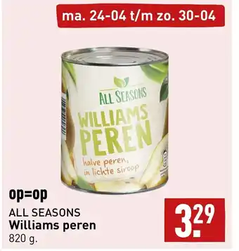 ALDI All Seasons williams peren 820G aanbieding