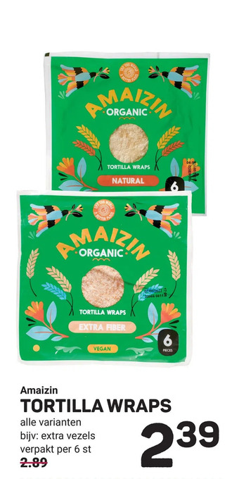 Ekoplaza Amaizin tortilla wraps aanbieding