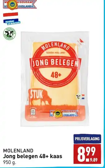 ALDI Molenland jong belegen 48+ kaas 950G aanbieding