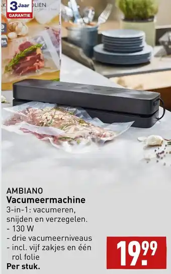 ALDI Ambiano vacumeermachine aanbieding