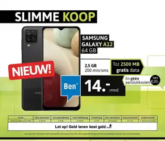 Welcom Samsung Galaxy A12 64 GB aanbieding