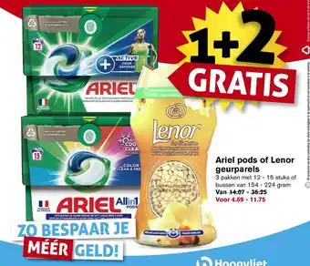 Hoogvliet Ariel pods of Lenor geurparels aanbieding