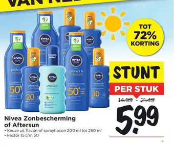 Vomar Voordeelmarkt Nivea zonbescherming of aftersun aanbieding