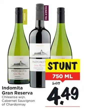 Vomar Voordeelmarkt Indomita gran reserva 750ML aanbieding