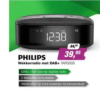 EP Philips Wekkerradio Met dab tar3505 aanbieding