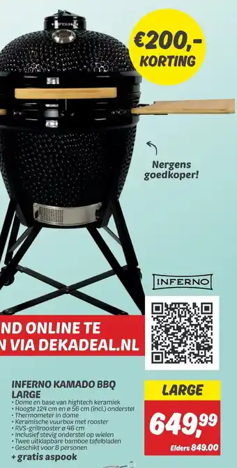 Dekamarkt Inferno kamado bbq large aanbieding