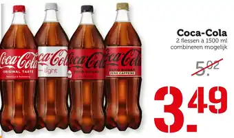 Coop Coca-Cola 2 flessen à 1500 ml combineren mogelijk aanbieding