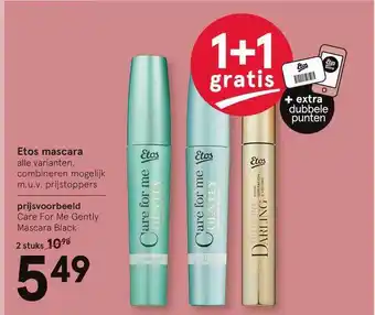 Etos Etos Mascara 1+1 Gratis aanbieding