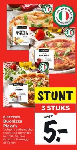 Vomar Voordeelmarkt Buonizza pizza aanbieding