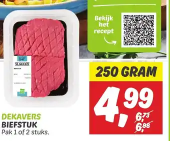 Dekamarkt Biefstuk 250 gram aanbieding