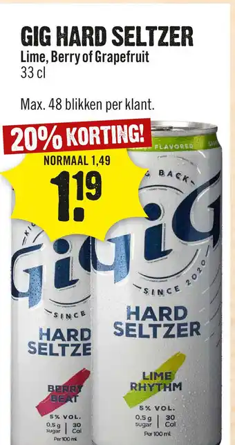 Dirck 3 Gig hard seltzer aanbieding