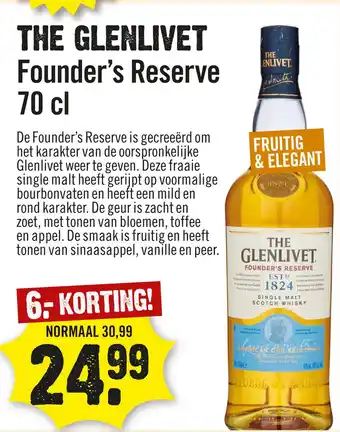 Dirck 3 The Glenlivet Founder's Reserve 70 cl aanbieding