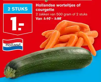 Hoogvliet Hollandse worteltjes of courgette aanbieding