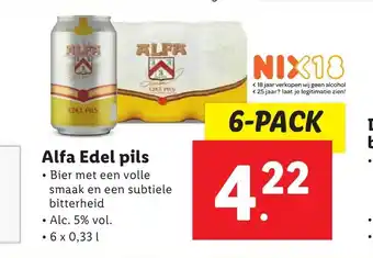 Lidl Alfa Edel pils 6 x 0,33 l aanbieding