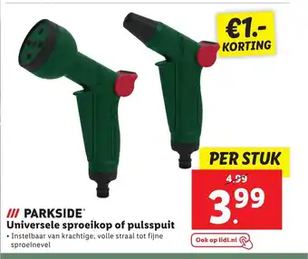 Lidl Parkside Universele sproeikop of pulsspuit aanbieding