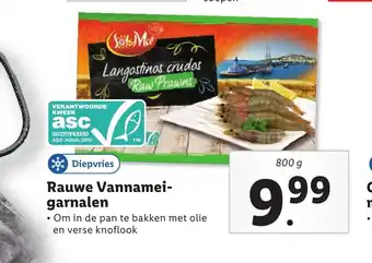 Lidl Diepvries Rauwe Vannamei-garnalen 800 g aanbieding