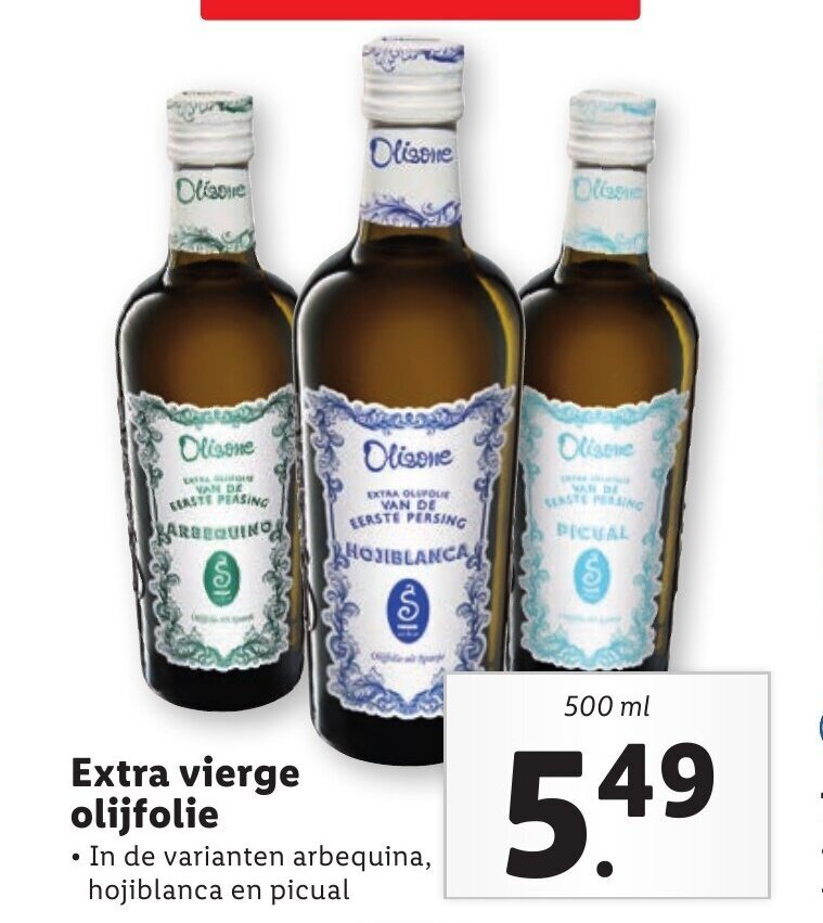 Extra vierge olijfolie 500 ml aanbieding bij Lidl