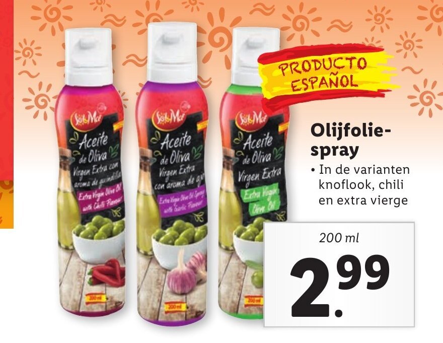 Olijfoliespray 200 ml aanbieding bij Lidl