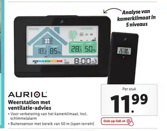 Lidl Auriol Weerstation met ventilatie-advies aanbieding