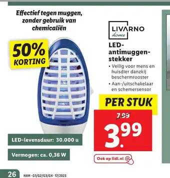 Lidl Livarno home LED-antimuggen-stekken aanbieding