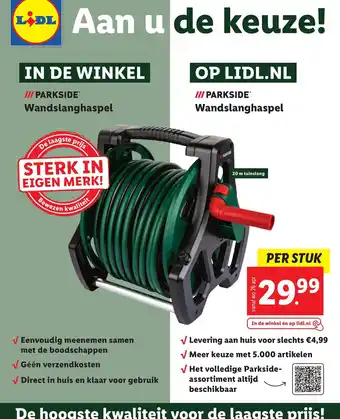 Lidl Parkside Wandslanghaspel aanbieding