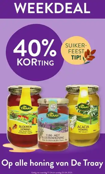 Holland & Barrett 40% korting op alle honing van de traay aanbieding