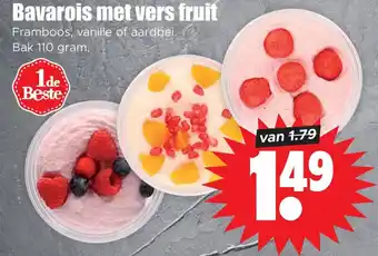 Dirk Bavarois met vers fruit 110 gram. aanbieding