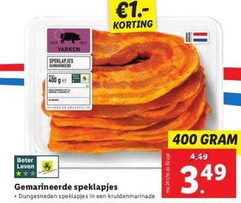 Lidl Gemarineerde speklapjes aanbieding