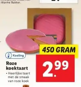 Lidl Roze koektaart aanbieding