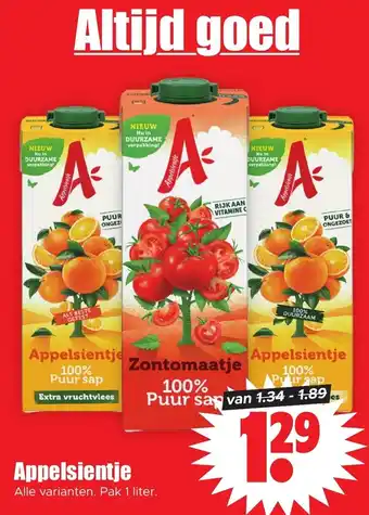 Dirk Appelsientje 1 liter aanbieding