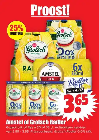 Dirk Amstel of Grolsch Radler aanbieding