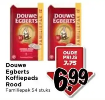 Vomar Voordeelmarkt Douwe Egberts Koffiepads Rood aanbieding