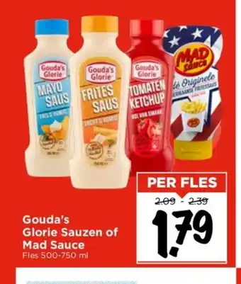 Vomar Voordeelmarkt Gouda's Glorie Sauzen of Mad Gouda's Glorie Sauzen of Mad Sauce Fles 500-750 ml aanbieding