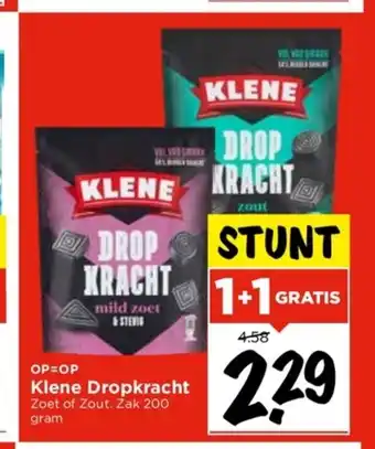 Vomar Voordeelmarkt Klene Dropkracht Zoet of Zout. Zak 200 gram aanbieding