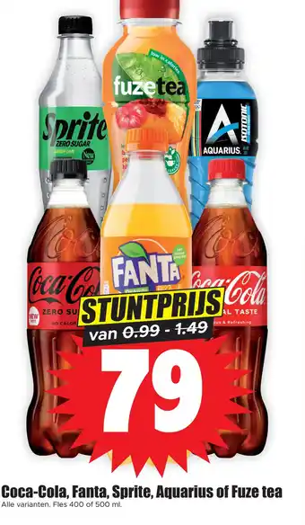 Dirk Coca-cola, fanta, sprite, aquarius of fuze tea aanbieding