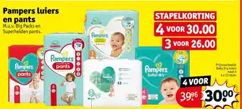 Kruidvat Pampers luiers en pants aanbieding