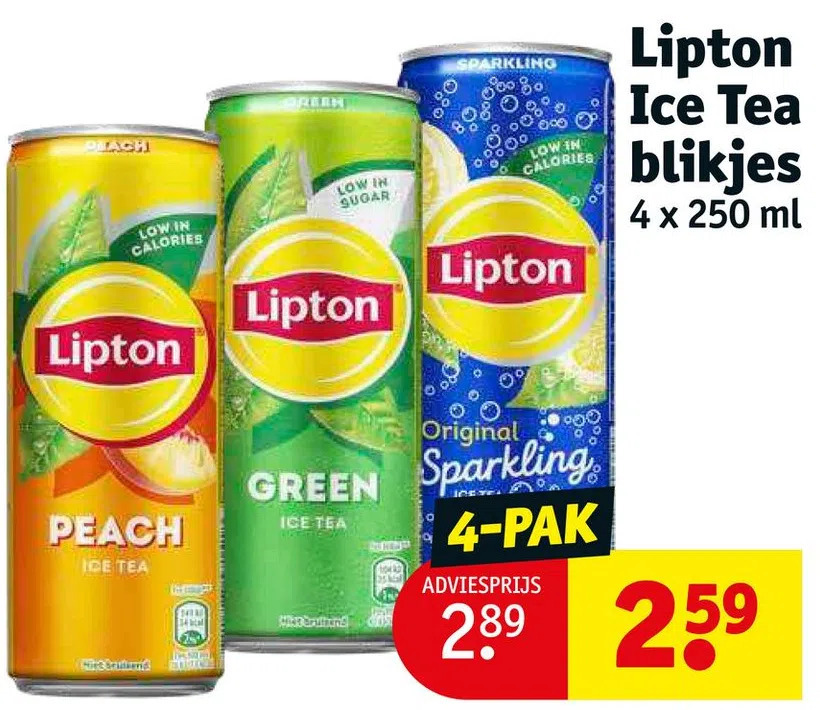 Lipton ice tea blikjes aanbieding bij Kruidvat