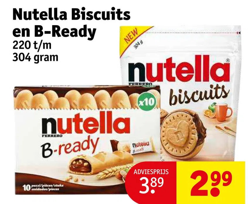 Nutella biscuits en bready aanbieding bij Kruidvat